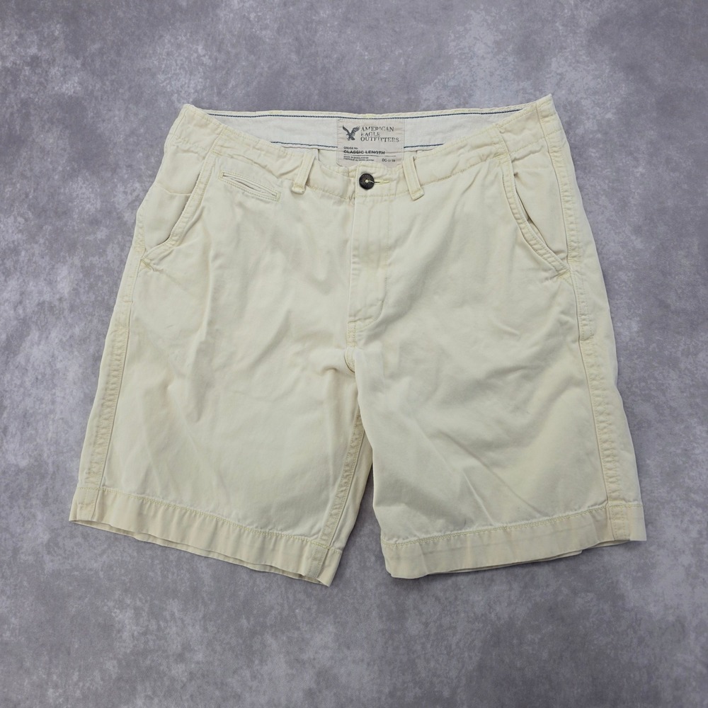 American Eagle Outfitters Chino Shorts Mens 38W Classic Length Cream Fits 40W